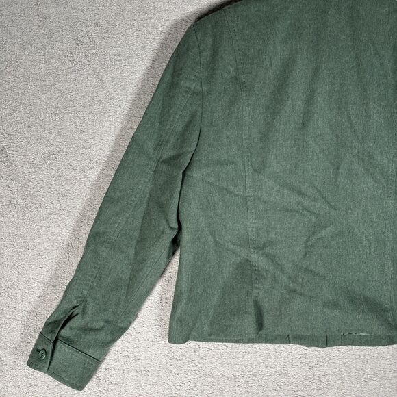 VNTG Pendleton Structured Jacket Women Size 12 Full Button Green Virgin Wool USA - Picture 14 of 14